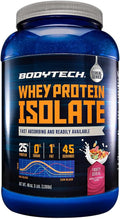 BodyTech Whey Protein Isolate Powder - 25g Protein per Serving with BCAAs - Fast-Absorbing for Muscle Growth &amp Recovery - Fruity Cereal (3 lb 46 Servings)