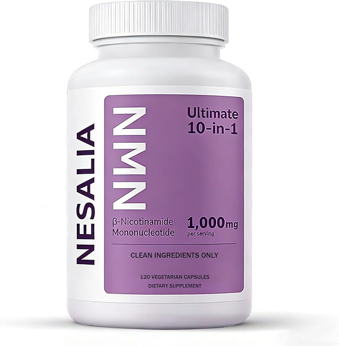 Lazra Nesalia NMN 10-in-1 CapsulesNMN Complex 1000mg Per Serving with Nicotinamide Mononucleotide Resveratrol CoQ10 Quercetin &amp Glutathione 120 Veggie Capsules