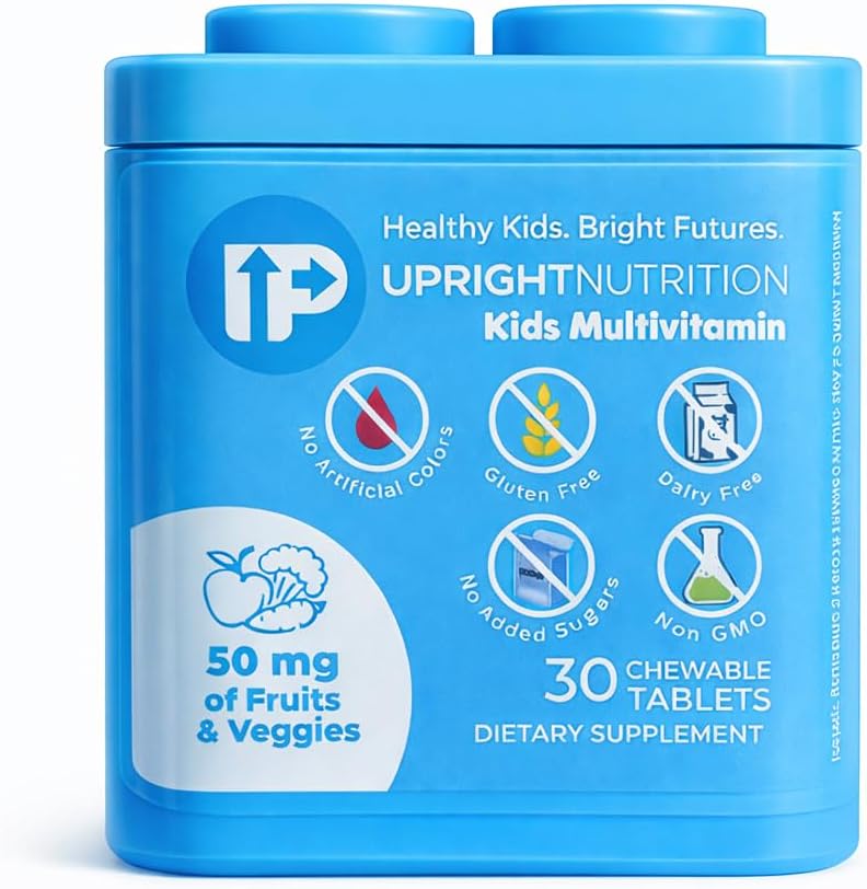 Children's Multivitamin | 30 Day Supply | Chewable Sugar-Free | 17+ Essential Vitamins &amp Minerals with 50mg of Fruits &amp Veggies