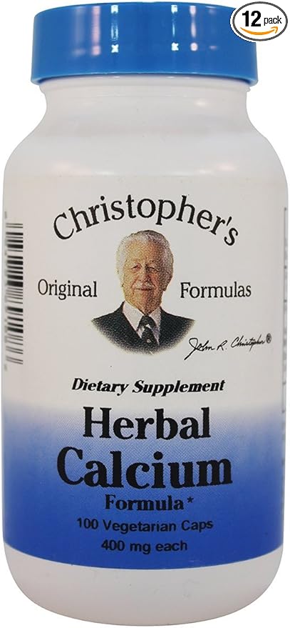Christopher's Original Formulas Herbal Calcium Natural Bone Support 100 Caps Pack of 12
