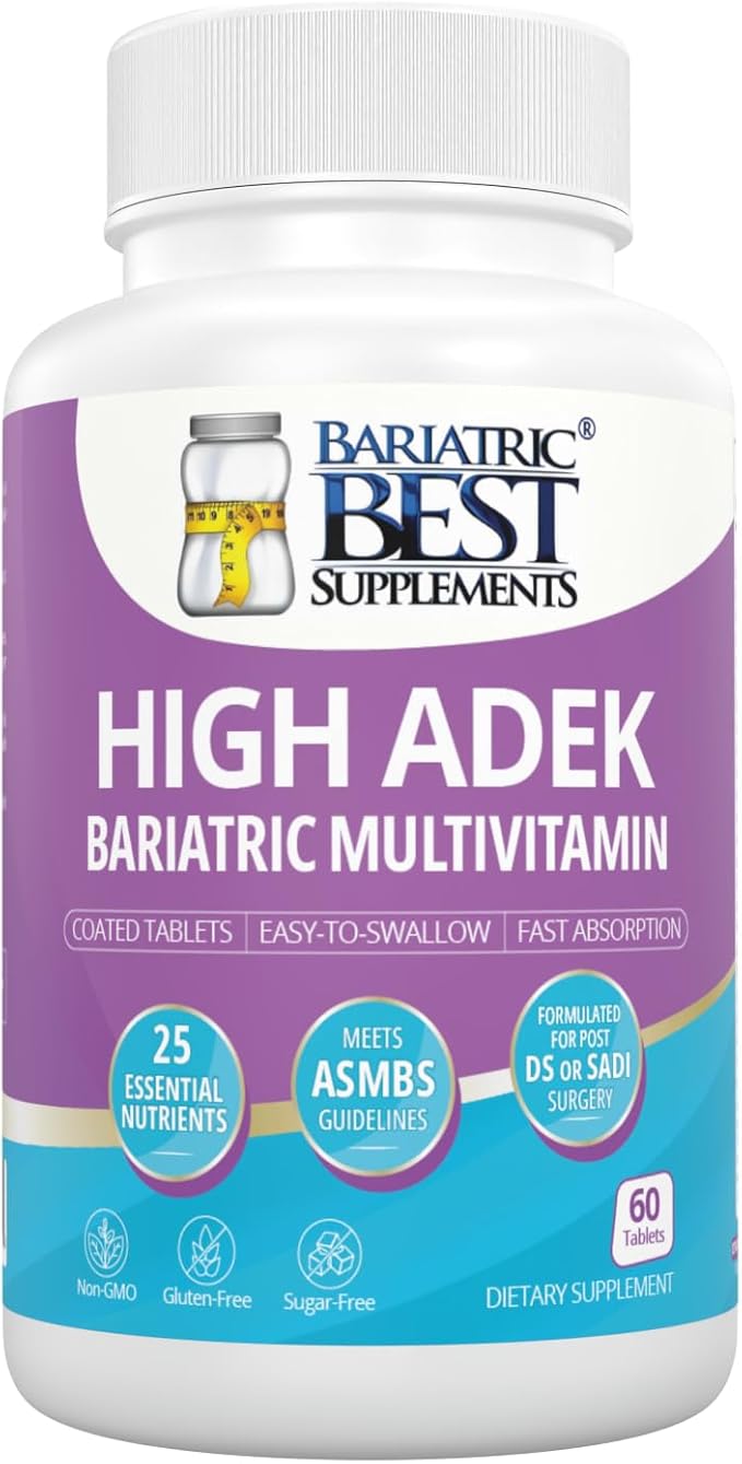 High A D E K Bariatric Multivitamin for Post DS/SADI Surgery 25 Essential Nutrients for Post-Weight Loss Surgery 60 Tablets Meets ASMBS Guidelines for Bariatric Bypass