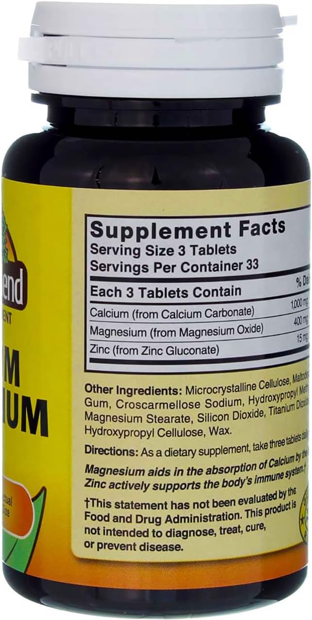 Nature's Blend Calcium Magnesium Zinc 100 Tablets (Pack of 12)