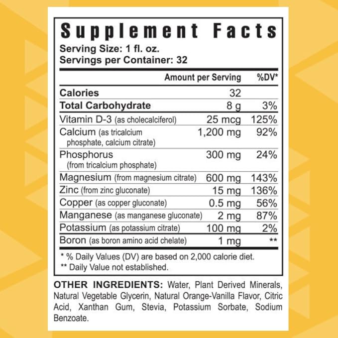 Youngevity Cal Toddy - Calcium (Citrate Phosphate) Magnesium 1200mg/600mg - Vitamins D-3 Zinc Copper Potassium Boron &amp 70+ Trace Mineral Cofactors - Supports Bone Health - 32 Fl Oz (Pack of