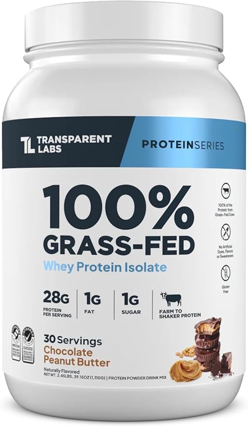 Transparent Labs Grass-Fed Whey Protein Isolate (30 Servings Chocolate PB) &amp Creatine HMB (30 Servings Unflavored)