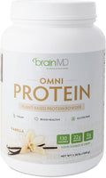 BRAINMD Dr Amen OMNI Protein Vanilla - 2.38 lbs - Plant-Based Protein Powder - Promotes Energy &amp Exercise Recovery - Vegan Vegetarian Sugar Free Gluten Free - 30 Servings