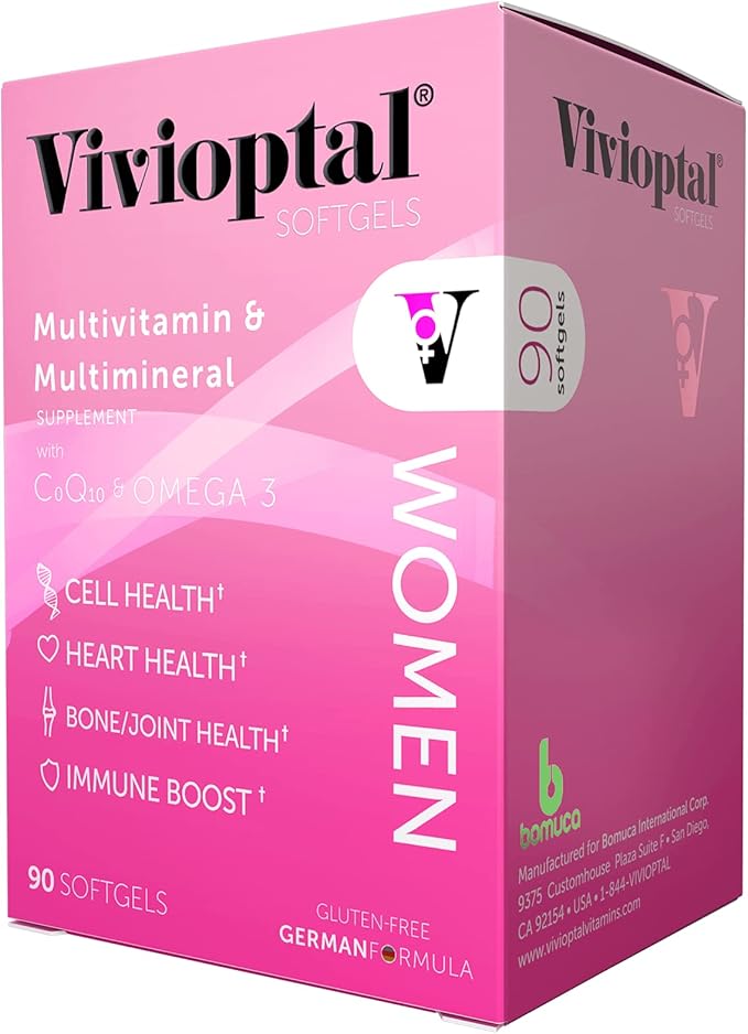 Vivioptal Women 90 Capsules CoQ10 &amp Omega-3 Multivitamin &amp Multimineral Gluten Free German Formula