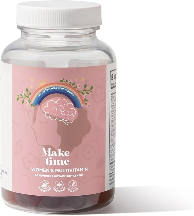 MAKE TIME - Sugar-Free Women’s Multivitamin Gummies - Daily Support with Vitamin A C D3 E B6 B12 Folate Biotin Iodine &amp Zinc - Delicious &amp Easy to Take - 30 Servings