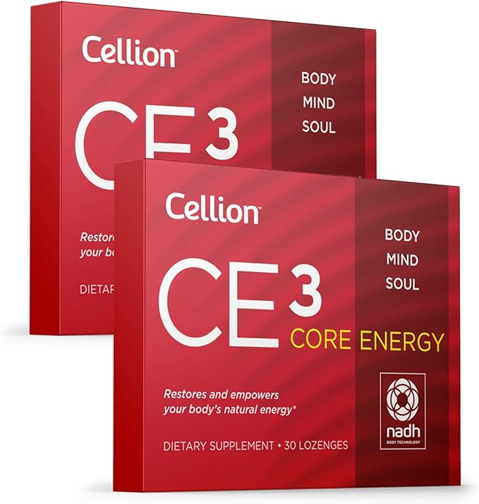 Cellion CE3 Core Energy NADH Supplement More Effective Than Other Supplements | Best for Energy Production Metabolism Antiaging Cellular ATP Development Performance | Vegan 30 Count 2 Pack