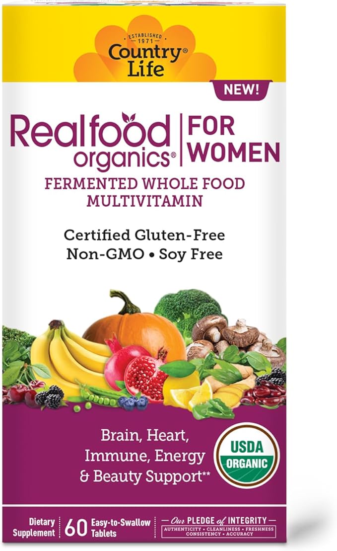 Country Life Realfood Organics for Women and Men Bundle - Certified Gluten Free Certified Vegan Certified USDA Organic - 60 Tablets