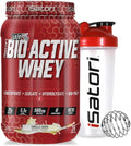 iSatori Bio-Active Whey Protein Powder - Vanilla Swirl (30 Servings) &amp iSatori Classic Blender Bottle (Clear Bottle with Red Top)