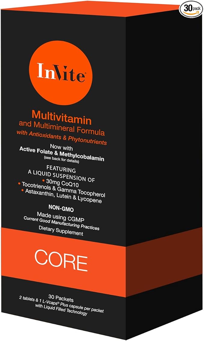 Invite Health Core Multivitamin - Supplies Essential Vitamins and Minerals in Highly-Absorbable Form to Support Overall Health - 30 Day Supply