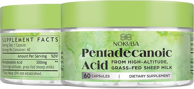Pentadecanoic Acid C15:0 Supplements 300mg High-Altitude Sheep Milk Sourced | 60 Capsules