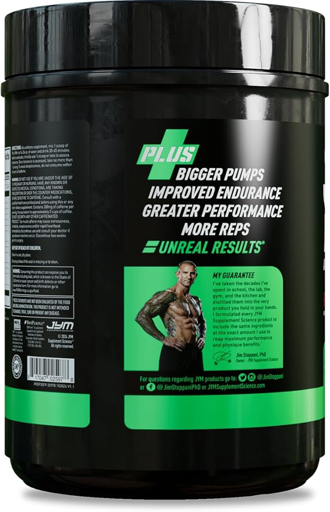 JYM Supplement Science Pre JYM Plus Orange Pre-Workout Powder Amino Nitrates Creatine Betaine Nootropics BCAA’s for Men &amp Women 30 Servings