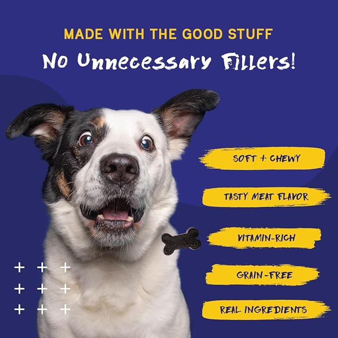 PupGrade Daily Multivitamin for Dogs – All-in-One Supplement with Omega Fish Oil Vitamins A C D E &amp B Complex for Everyday Health – 30 Soft Chews