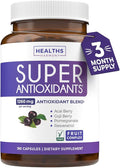 Super Antioxidants Supplement for Women &amp Men - High Potency Herbal &amp Fruit Blend with Acai Goji Pomegranate Elderberry &amp Resveratrol for Skin Care &amp Immune Support - Vegan &amp No