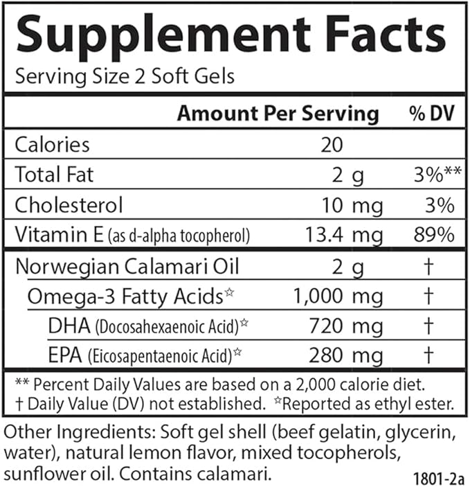 Carlson - EcoSmart Omega-3 Sustainable Source Promotes Heart Brain Vision &amp Joint Health Lemon 90 soft gels