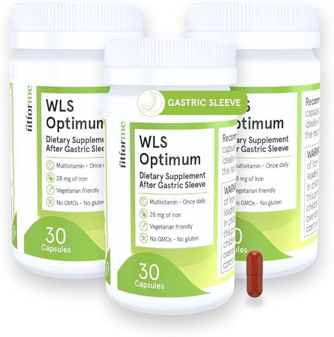 FitForMe Bariatric Multivitamin Tailored for Gastric Sleeve Surgery – One-a-Day Capsule 3-Month Supply 90 Count Easy-to-Swallow WLS Optimum Capsule Scientifically Formulated – for Men &amp Women