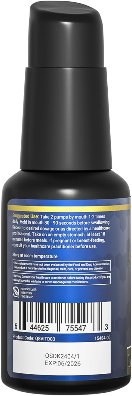 Super D+K Liposomal Vitamin D3 K2 Liquid Drops 5000 IU D3 &amp 180 mcg MK-7 K2 Supplement Advanced Nanoemulsion Formula for Maximum Absorption Immune Support Bone Health &amp Heart Health