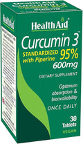 Curcumin Complex 600 mg 30‑Count | Turmeric Extract with Bioperine for Enhanced Absorption 95% Curcuminoids | Vegan Daily Joint &amp Immune Support Supplement