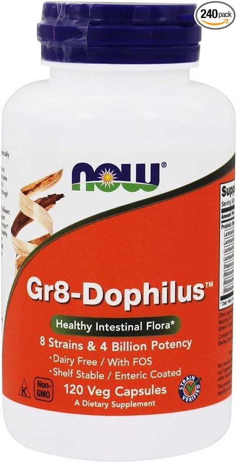 Gr 8 Dophilus - Enteric Coated 120 Vcaps by Now Foods (Pack of 4)