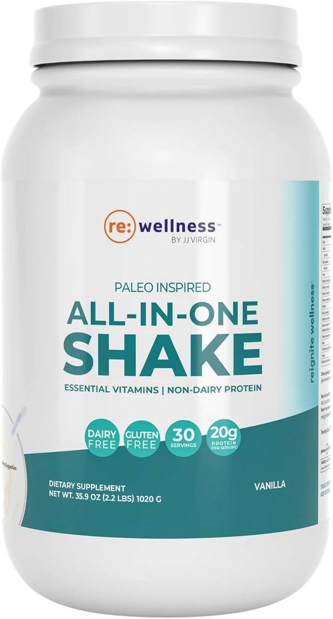 Reignite Wellness by JJ Virgin Vanilla Paleo-Inspired All-in-One Shake and Extra Fiber Powder Supplement