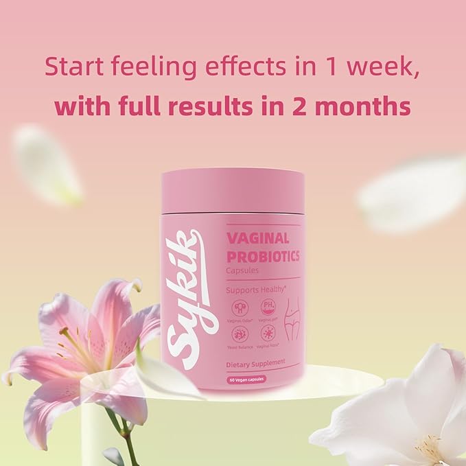 Sykik Women's Vaginal Probiotics with Prebiotics &amp Lactobacillus Blend pH Balance 60 Count
