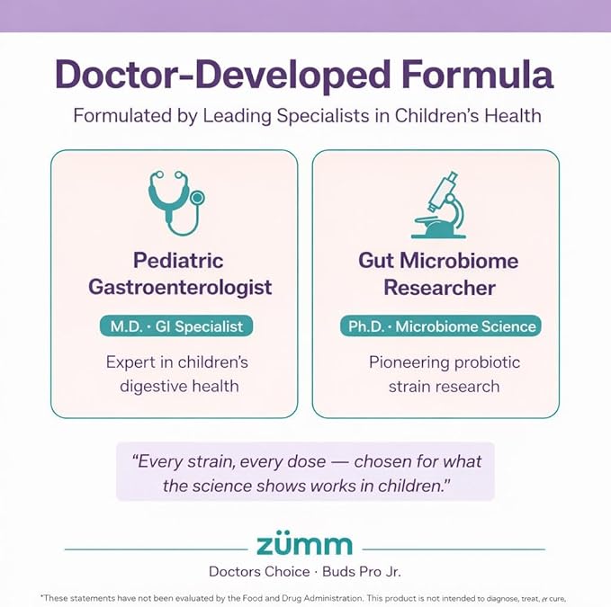 Doctors Choice Probiotic for Kids 24 Billion CFU – 7 Strains Prebiotics &amp Digestive Enzymes – DRcaps Acid-Resistant Capsules Gut Support – Vegan Non-GMO Guten Free – 60 Capsules