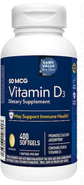 Members Mark Vitamin D3 (400 Count.) 2000 IU (50 mcg) Immune &amp Bone Health Support Non-GMO Gluten-Free