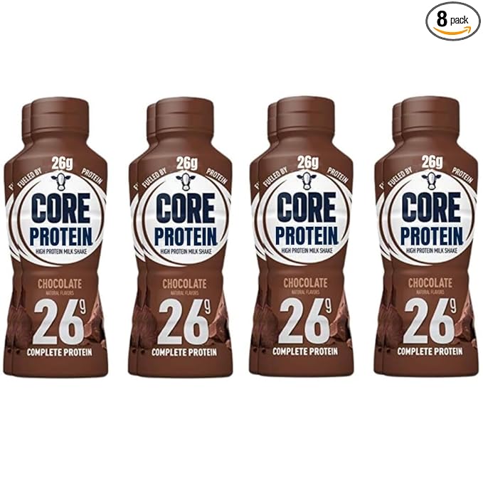 Generic Core Protein Fairlfe 26g Protein Shakes Chocolate Flavor Liquid Ready To Drink for Workout Recovery (8 Pack)