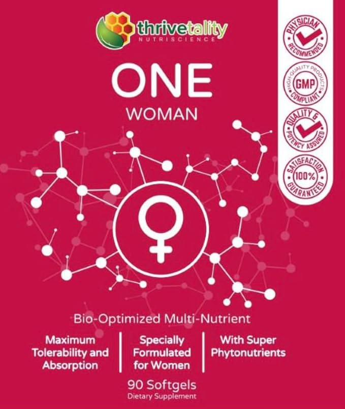 ONE Woman Bio-Optimized Multi-Nutrient by Thrivetality | Women's Multivitamin | #1 Physician Formulated | Science Based | Clinically Proven | Max Tolerability &amp Absorption | Super Antioxidants