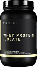 Kaged Whey Protein Isolate Powder | Vanilla | 100% Pure Low Lactose Whey | Post Workout Recovery Drink | Supports Muscle-Building | 25g per Serving | 41 Servings
