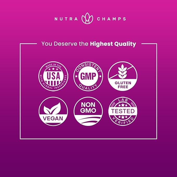 NutraChamps Resveratrol Supplement Extra Strength Formula for Healthy Aging Immune Support 60 Vegan Capsules with Trans-Resveratrol Green Tea Leaf Acai Berry &amp Grape Seed Extract
