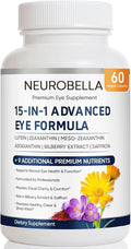 Neurobella Eye Formula 15 in 1 Daily Eye Wellness Supplement with Lutein Zeaxanthin Bilberry &amp Vitamins Clean Capsule Formula for Adult Wellness Routine (1)