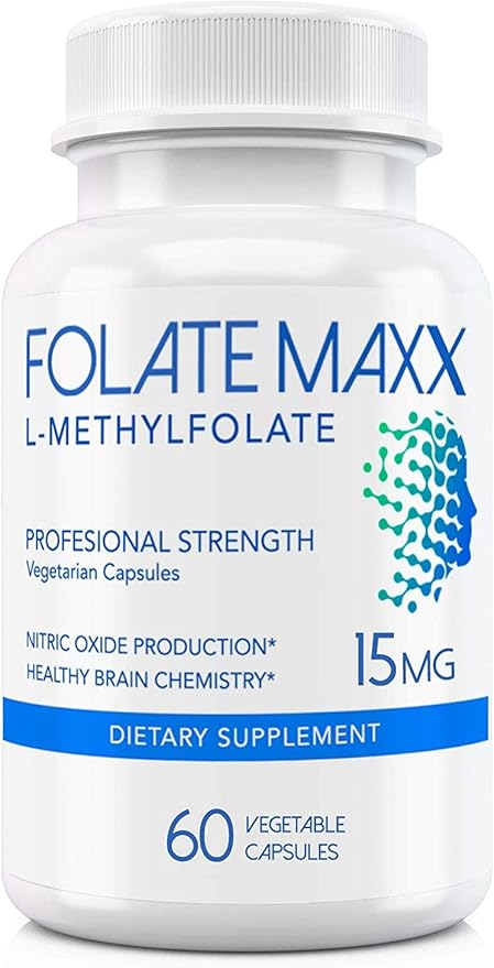 L-Methylfolate 15mg - 60 Capsules - Professional Strength Active Methyl Folate - 5-MTHF Supplement for Men &amp Women - Non GMO Gluten Free No Fillers