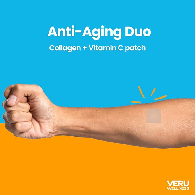 Veru Wellness Anti Aging Duo Lifestyle Patches Collagen C - Self Adhesive Time Release Topical Patch 8-10 Hours (60 Day Supply)