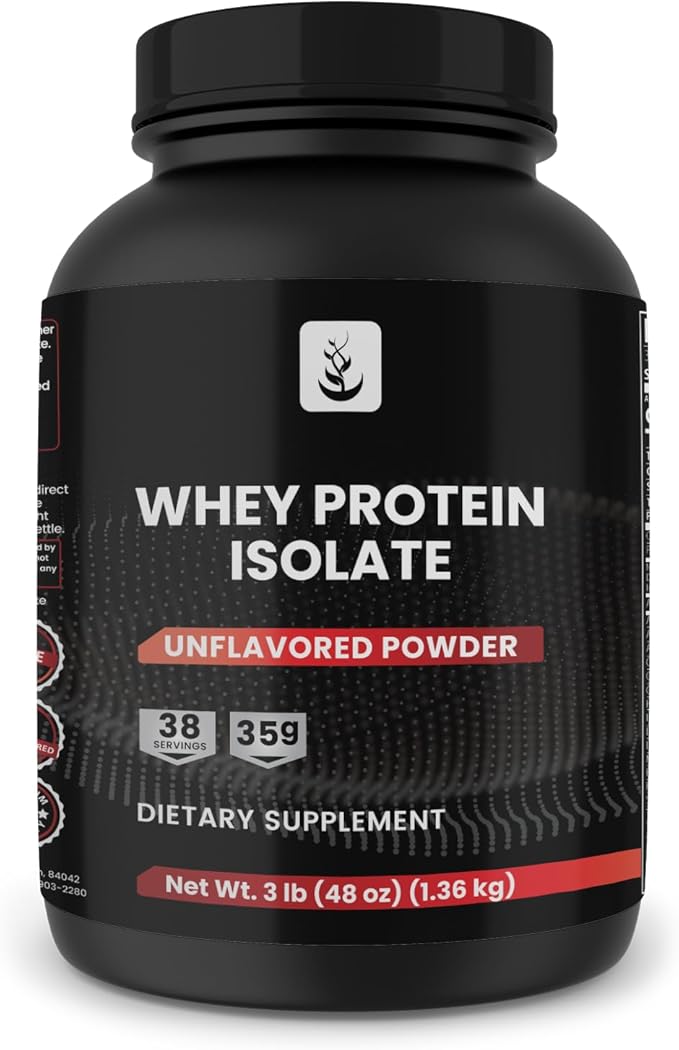 PURE ORIGINAL INGREDIENTS Whey Protein Isolate 3 lb Instantized Unflavored