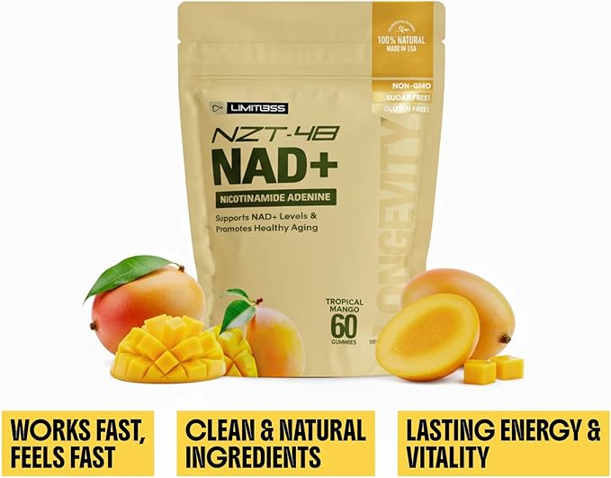 Limitless NZT-48 NAD+ Healthy Aging Gummies - 30 Day Supply