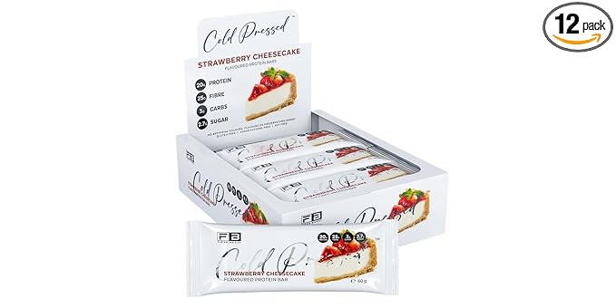 Fibre Boost Cold Pressed Strawberry Cheesecake flavoured Protein Bar
