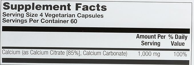 Solaray Calcium Citrate 240 Caps 0.75 Bottle