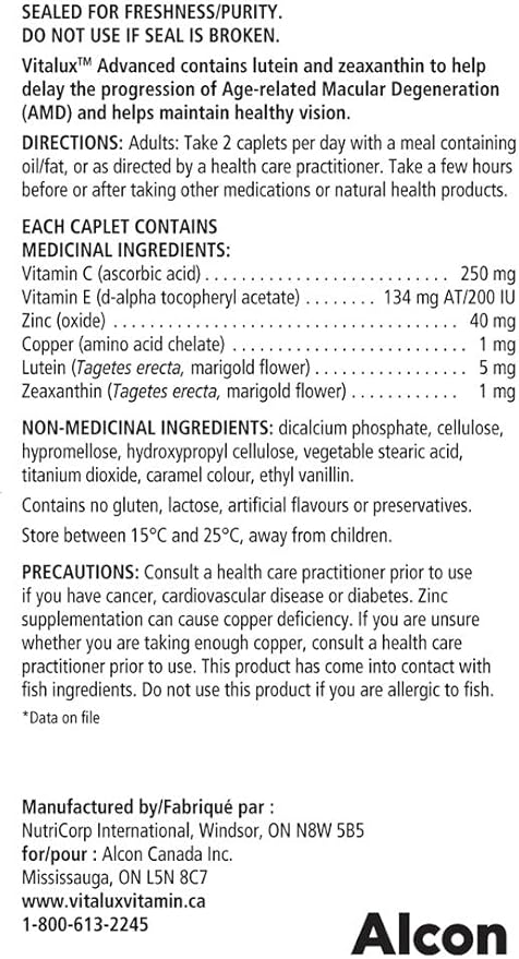 Vitalux Advanced Ocular Multivitamin 60 Count