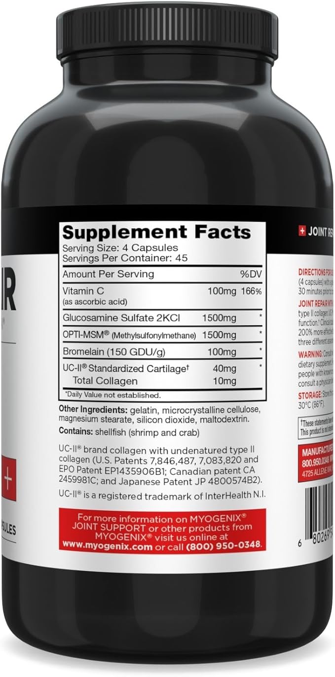 Myogenix Joint &amp Tissue Supplement &amp Myolean Chocolate Whey Protein – Recovery &amp Performance Bundle – UC-II Collagen MSM and 40g High-Protein Whey for Muscle &amp Joint Support