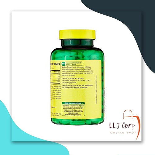 2 Spring Valley Calcium Magnesium &amp Zinc Plus Vitamin D3 Coated Caplets 250 Ct Bundle with Weekly Pill Planner + LLJ Corp Sticker.