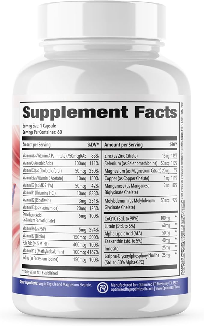 Fit4Duty Multivitamin+ for First Responders One a Day Multivitamin Plus Other nutrients 60 Servings 2 Month Supply