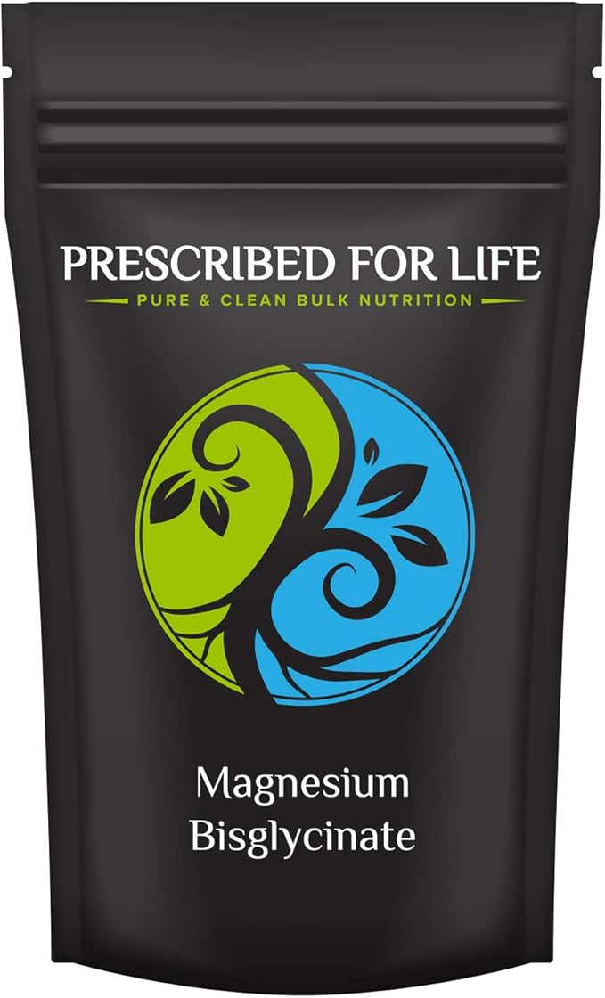 Prescribed for Life Magnesium Bisglycinate Chelate Powder - 10% Mag | Pure Magnesium Supplement | Gluten Free Non GMO Vegan No Fillers (12oz / 340g)