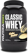NutraBio Classic Whey Protein Powder- 25G Protein Per Scoop - Full-Spectrum Amino Acid Profile - No Fillers Artificial Colors Preservatives - Low Glycemic Index - (Cake Batter 2 Pounds)