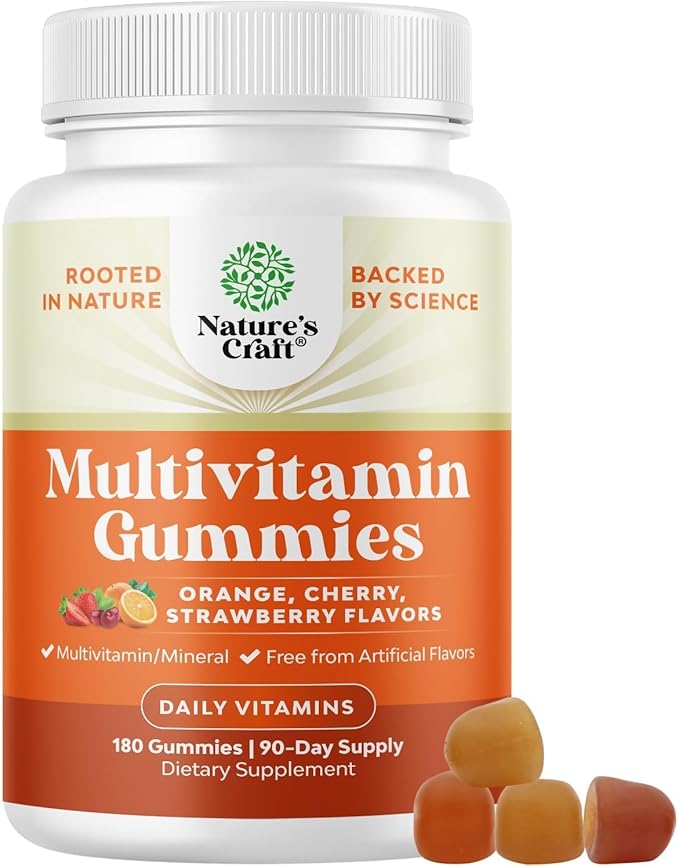 Potent Daily Multivitamin Gummies for Adults - Wellness Blend of Vitamin D A C E B12 Zinc and Biotin - Adult Vitamin Gummy for Energy and Immune Health - Non-GMO Gluten Free and Halal - 180 Count