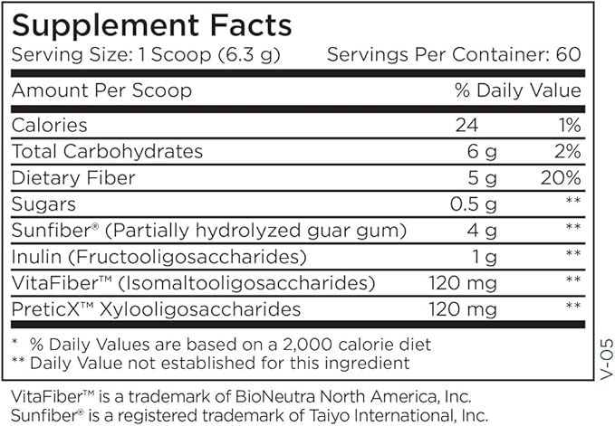 Metabolic Maintenance BioMaintenance Prebiotic + Fiber Powder - Supports Gut Health &amp Immune Function - Pure Easy Add-in with No Sweeteners or Fillers (378g / 60 Servings)