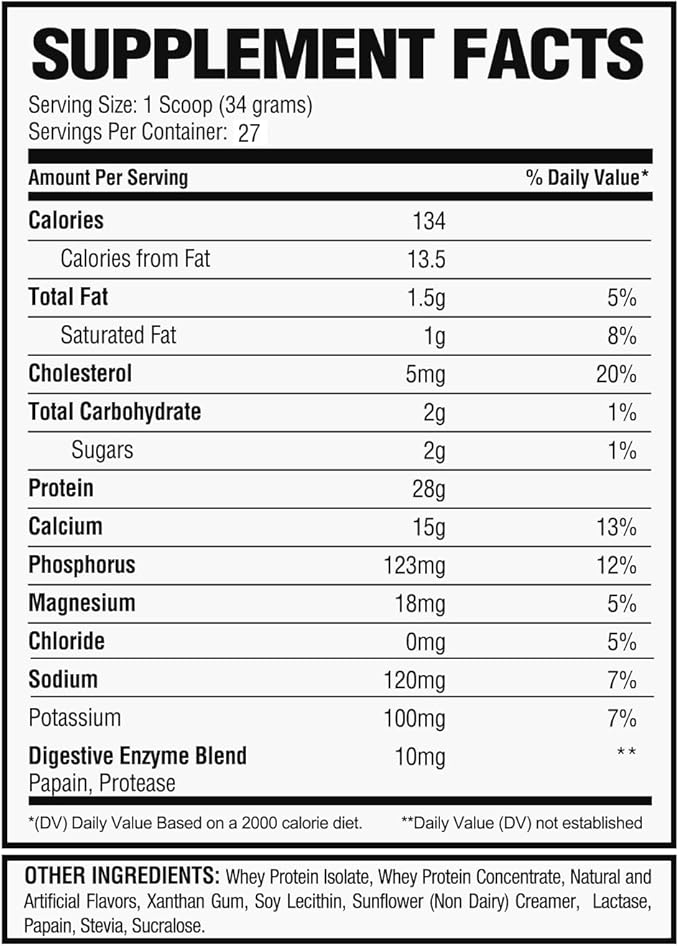 Whey Isolate Protein Powder - Banana Flavor 28G of Protein Protein Source Low Carb Classic Specialty