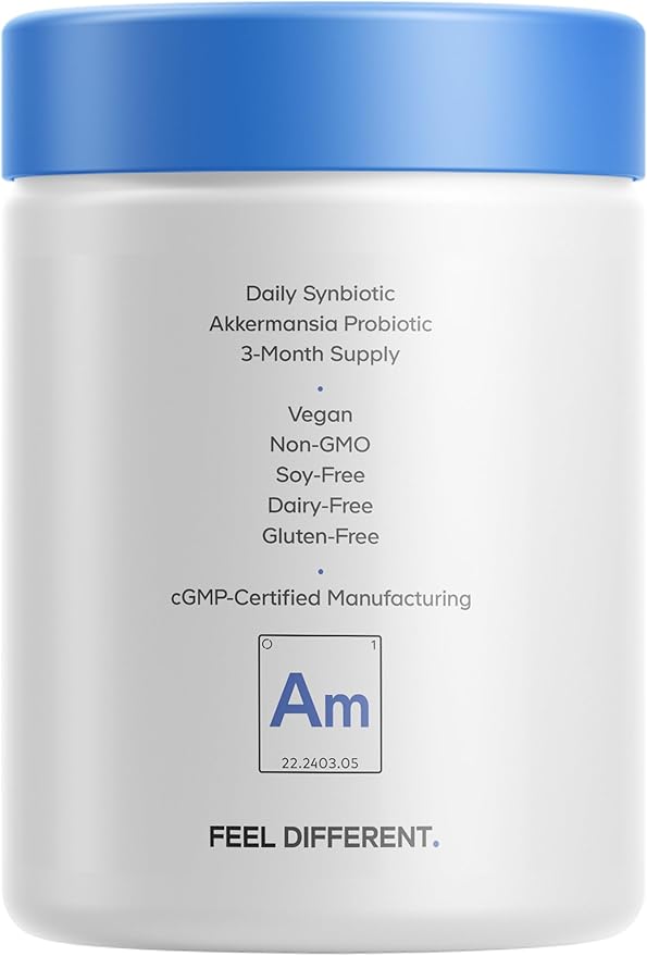 Codeage Akkermansia Muciniphila Probiotic Ultra - High-Potency 500M AFUs Akkermansia Probiotic Supplement - Enhanced Daily Probiotic &amp Prebiotic Chicory Inulin - 3-Month Supply - 90 Capsules