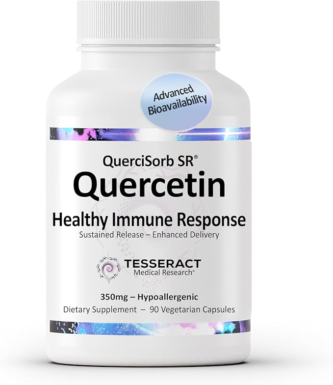 Tesseract Medical Research QuerciSorb SR Immune Support Supplement Sustained Release Quercetin Supports Immune Function and Overall Health Hypoallergenic. 400 mg 90 Capsules